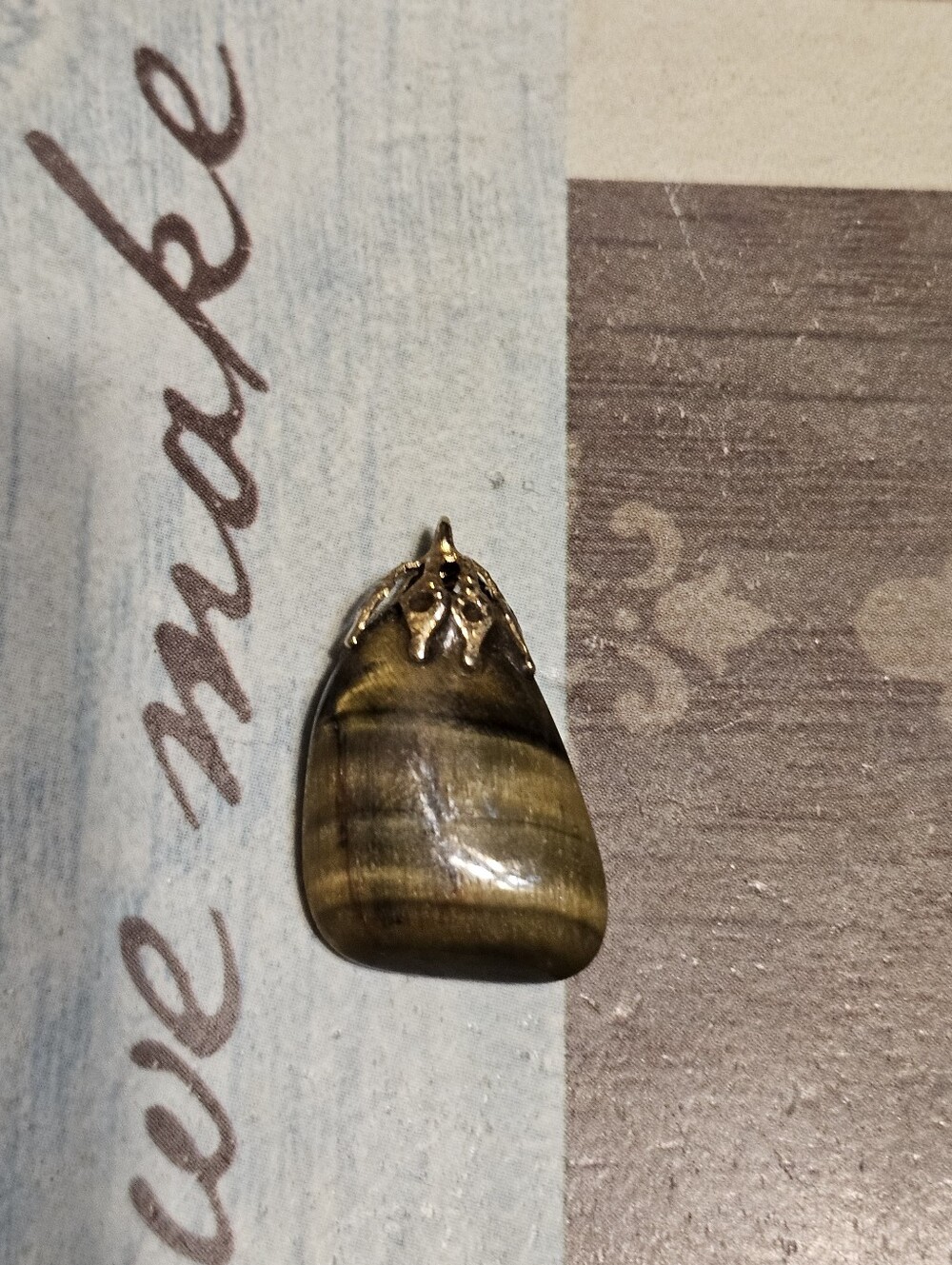Gold Tone Stone Pendant
